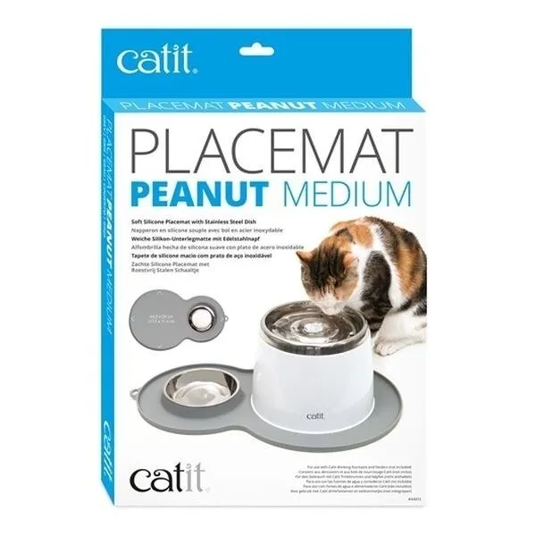 Catit Yer Fıstığı Şekilli Mama ve Su Altlığı Gri