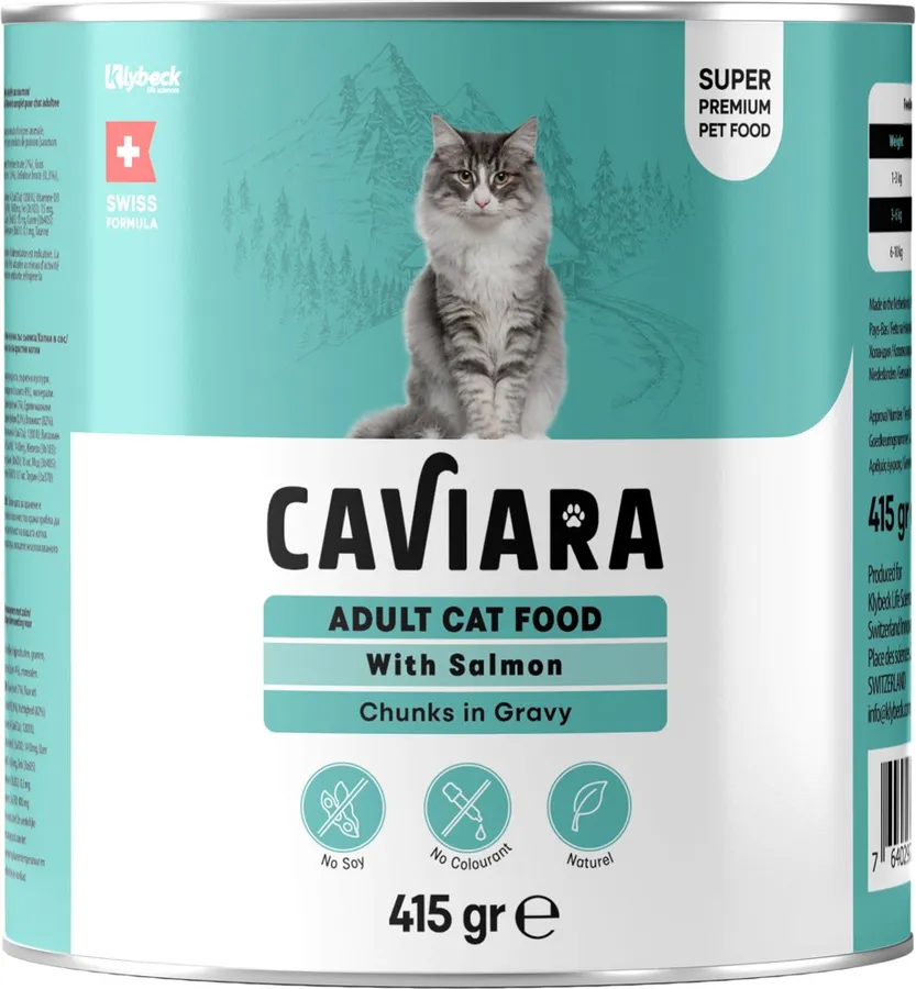 Caviara Sos İçinde Somon Parçalı Yetişkin Kedi Konservesi 415 g