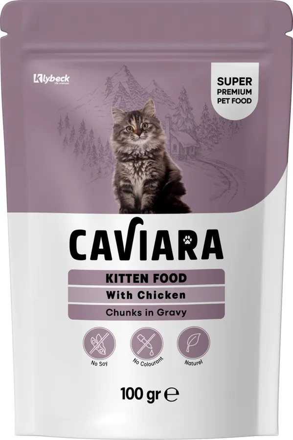 Caviara Sos İçinde Tavuk Parçalı Yavru Kedi Pouch 100 g