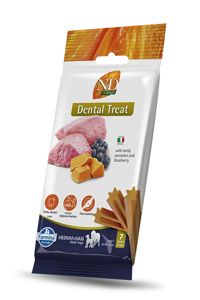 Farmina N&D Pumpkin Dental Treat with Lamb, Pumpkin and Blueberry (Medium & Maxi)