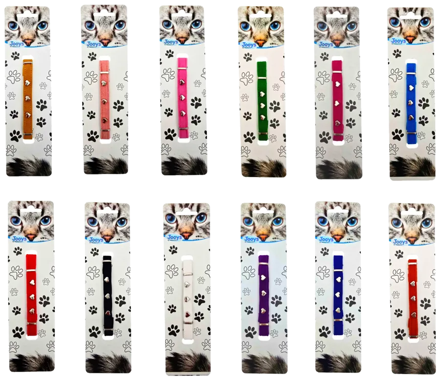 Jooys Velvet Heart Cat Collar Set of 12