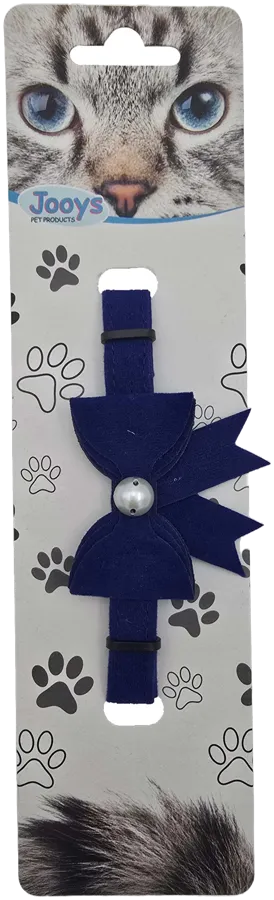 Jooys Ribbon Cat Collar with Bell - Navy