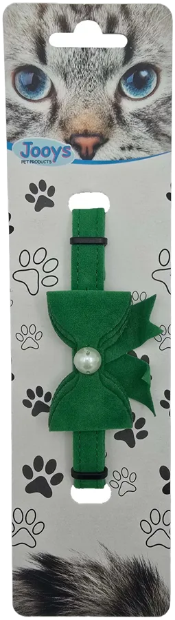Jooys Zilli Kurdeleli Kedi Boyun Tasması Yeşil