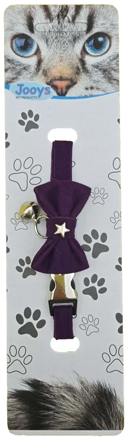 Jooys Bow Tie Cat Collar with Bell - Purple