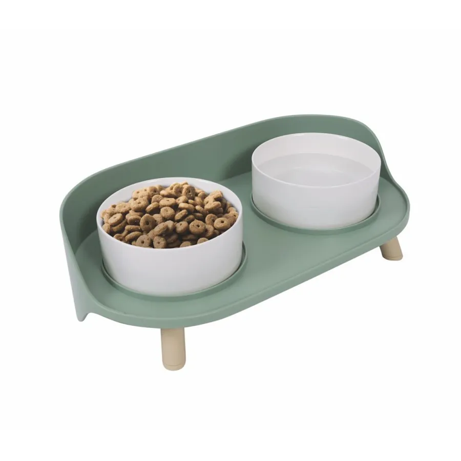 M-Pets Altitude Standlı Seramik Mama ve Su Kabı 2x450 ml