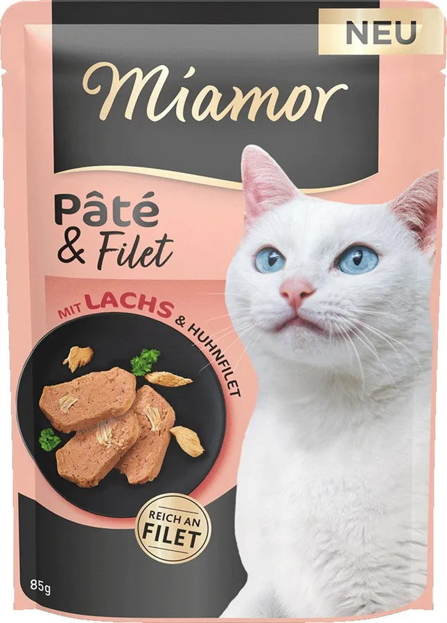 Miamor Pâté & Filet with Salmon and Chicken Fillet Pouch 85 g