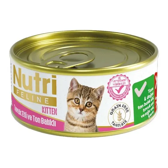 Nutri Canin Kitten Tavuklu Ton Balıklı Yavru Kedi Konservesi