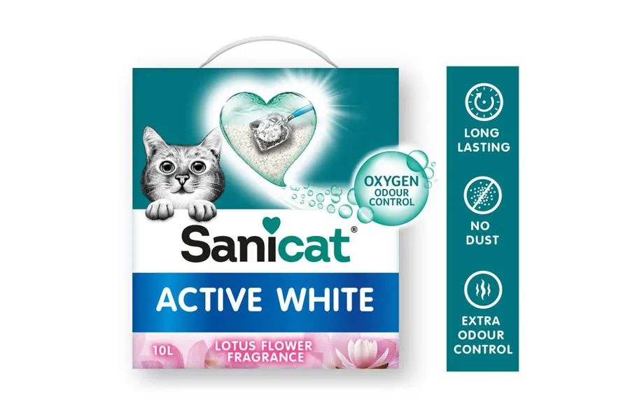Sanicat Aktif Beyaz Lotus Çiçeği Topaklanan Kedi Kumu