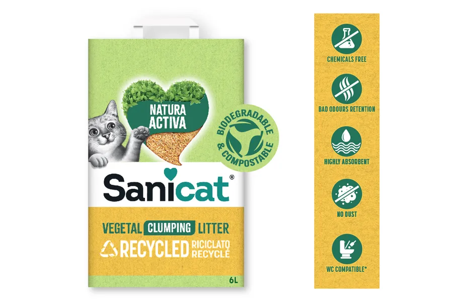 Sanicat Geri Dönüştürülmüş Bitkisel Topaklanan Kedi Kumu