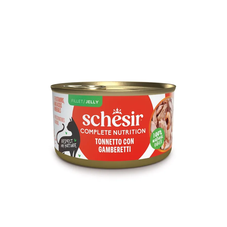 Schesir Complete Nutrition Ton Balıklı ve Karidesli Jöleli Kedi Konservesi 85 g