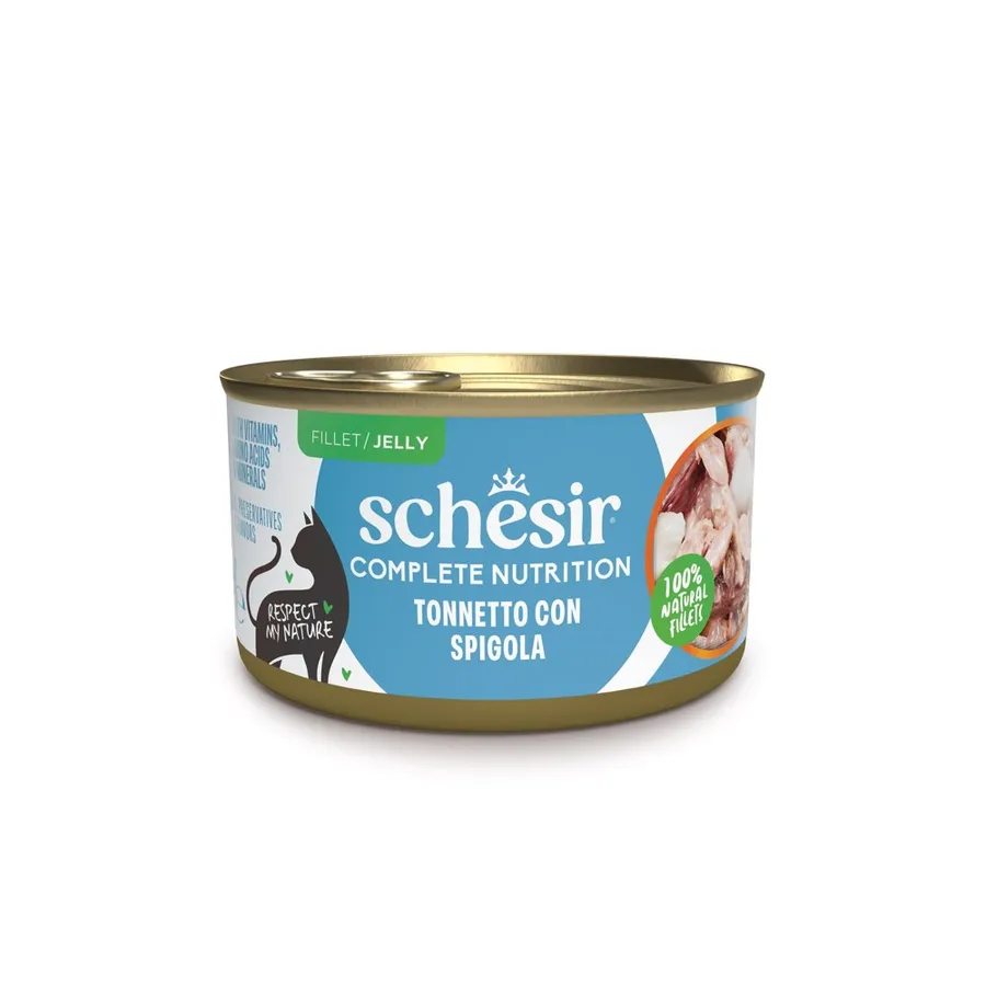 Schesir Complete Nutrition Tuna with Sea Bass in Jelly Cat Can 85 g