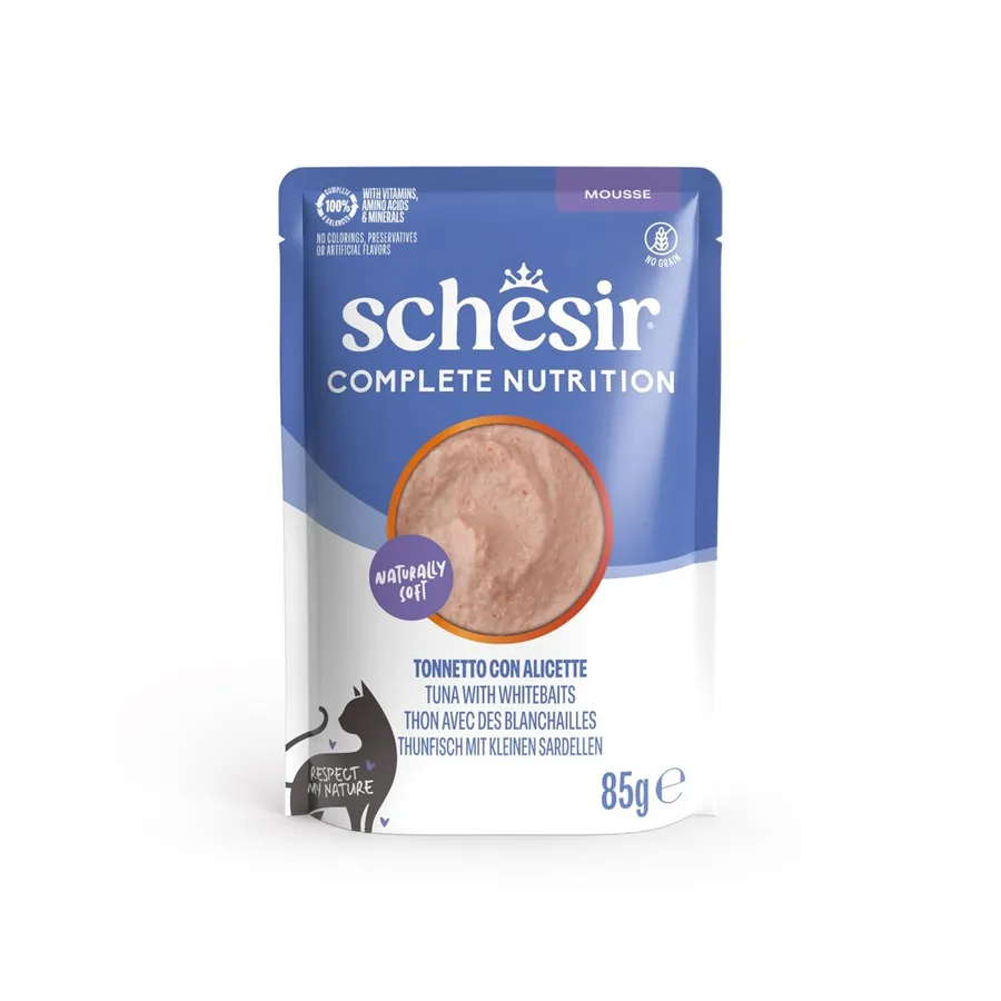 Schesir Complete Nutrition Tuna with Whitebait Mousse Cat Food 85 g