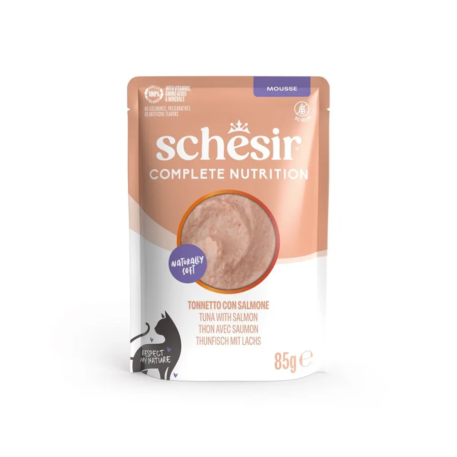 Schesir Complete Nutrition Ton Balıklı ve Somonlu Mousse Kedi Maması 85 g