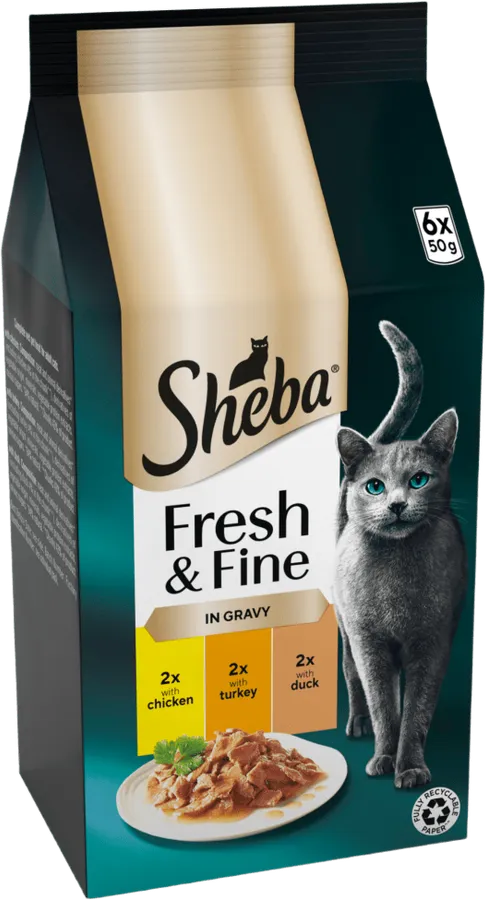 Sheba Fresh & Fine Tavuklu ve Hindili Soslu Yaş Kedi Maması