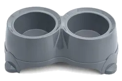 Troy Duo Food and Water Bowl Dark Grey